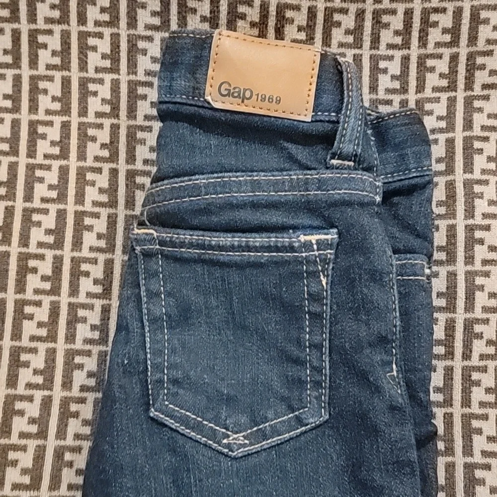Gap Jeans Buffalo Plaid Flannel Lined Toddler Size 18- 24 months blue jeans pant